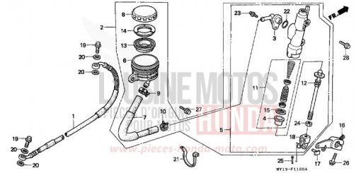 REAR BRAKE MASTER CYLINDER XRV750S de 1995